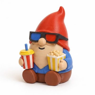 Drive-in Movie Gnome Collectible Figurine - Unique Desk Decor for Adults – 3D Printed in Canada
