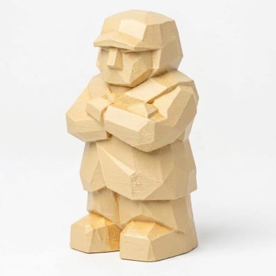 Wood Carved-Like Steadfast Figurine in White Oak Finish - 3D Printed in Canada (White Oak)