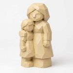 Wood Carved-Like Big Sister Figurine - Unique Desk Decor for Adults – 3D Printed in Canada - 3D Printed in Canada (White Oak)