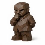 Wood Carved-Like Idea Form Figurine in Black Walnut Finish - 3D Printed in Canada (Black Walnut)