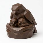 Wood Carved-Like Nesting Birds Figurine - Unique Desk Decor for Adults – 3D Printed in Canada - 3D Printed in Canada (Black Walnut)