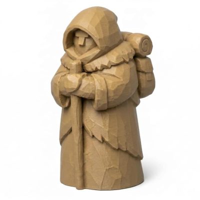 Wood Carved-Like Quiet North Figurine - Unique Desk Decor for Adults 3D Printed in Canada - 3D Printed in Canada (Classic Birch)