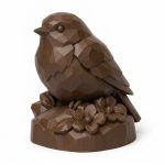 Wood Carved-Like Spring Robin Figurine - Unique Desk Decor for Adults – 3D Printed in Canada - 3D Printed in Canada (Black Walnut)