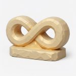 Wood Carved-Like Infinity Figurine in White Oak Finish - 3D Printed in Canada (White Oak)