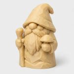 Wood Carved-Like Forest Gnome Figurine - Unique Desk Decor for Adults – 3D Printed in Canada - 3D Printed in Canada (White Oak)