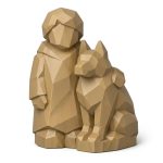 Wood Carved Companionship Collectible Figurine - Unique Desk Decor for Adults 3D Printed in Canada - 3D Printed in Canada (Classic Birch)