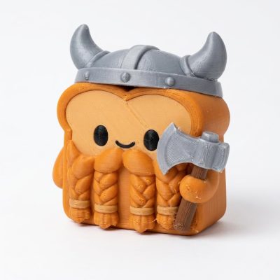 Viking Toast Collectible Figurine - Striking 3D Printed Desk Decor with Detailed Braided Beard, Axe, and Helm - Unique Gift for Fantasy Lovers and Adults - 3D Printed in Canada