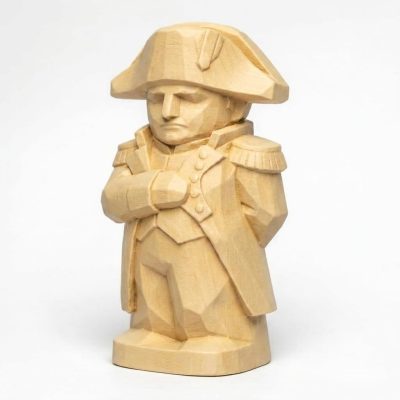 Wood Carved-Like Napoleon Figurine - Unique Desk Decor for Adults – 3D Printed in Canada - 3D Printed in Canada (White Oak)