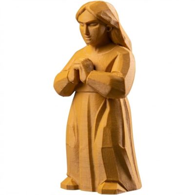 Wood Carved Soft Strength Figurine in Ochre Yellow Finish - 3D Printed in Canada (Ochre Yellow)
