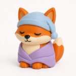 Sleepy Fox Collectible Figurine - Unique Desk Decor for Adults – 3D Printed in Canada