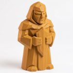 Wood Carved Sacred Guardian Figurine in Ochre Yellow Finish - 3D Printed in Canada (Ochre Yellow)