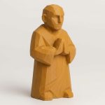 Wood Carved-Like Pause Between Steps Figurine in Ochre Yellow Finish - 3D Printed in Canada (Ochre Yellow)
