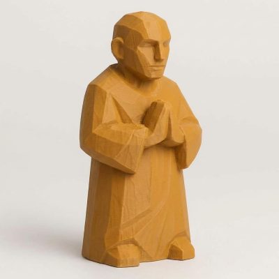 Wood Carved-Like Pause Between Steps Figurine in Ochre Yellow Finish - 3D Printed in Canada (Ochre Yellow)