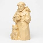 Wood Carved-Like Saint Francis Figurine - Unique Desk Decor for Adults – 3D Printed in Canada - 3D Printed in Canada (White Oak)