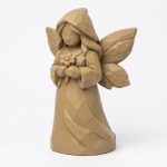 Wood Carved Garden Guardian Fairy Collectible Figurine - Unique Shelf Decor for Adults 3D Printed in Canada - 3D Printed in Canada (Classic Birch)