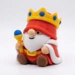 Royal King Gnome Collectible Figurine - Colorful Bearded Gnome with Golden Crown and Scepter - Eye-Catching Desk Decor and Unique Gift for Fantasy Collectors - 3D Printed in Canada