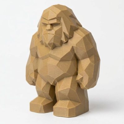 Wood Carved-Like Bigfoot Figurine - Unique Desk Decor for Collectors 3D Printed in Canada - 3D Printed in Canada (Classic Birch)