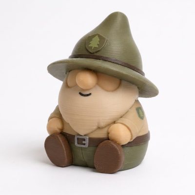 Park Ranger Gnome Collectible Figurine - Bearded Character in Green Uniform - Eye-Catching Desk Decor for Office or Shelf Display - Unique Gift for Nature Lovers - 3D Printed in Canada