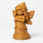 Wood Carved-Like Woodland Fairy Figurine in Ochre Yellow Finish - 3D Printed in Canada (Ochre Yellow)