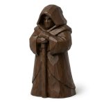 Wood Carved Ancient Watcher Collectible Figurine in Black Walnut Finish - 3D Printed in Canada (Black Walnut)