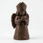 Wood Carved-Like Confirmation Angel Figurine - Unique Desk Decor for Adults – 3D Printed in Canada - 3D Printed in Canada (Black Walnut)