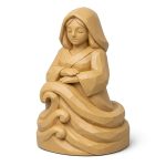 Wood Carved Calm Current Figurine in White Oak Finish - 3D Printed in Canada (White Oak)