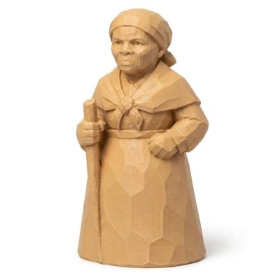 Wood Carved-Like Harriet Tubman Figurine - Unique Desk Decor for Adults 3D Printed in Canada - 3D Printed in Canada (Classic Birch)
