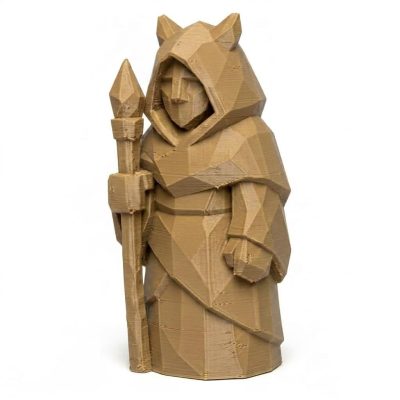 Wood Carved-Like Spirit Guide Figurine - Unique Desk Decor for Adults 3D Printed in Canada - 3D Printed in Canada (Classic Birch)