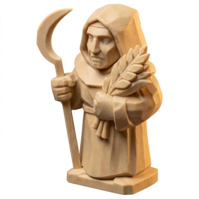 Wood Carved Harvest Guardian Figurine in White Oak Finish - 3D Printed in Canada (White Oak)