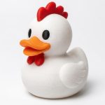 White Leghorn Duck Collectible Figurine - Unique Desk Decor for Adults – 3D Printed in Canada