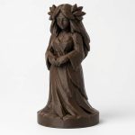 Wood Carved-Like Nymph Figurine - Unique Desk Decor for Adults – 3D Printed in Canada - 3D Printed in Canada (Black Walnut)