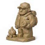 Wood Carved Campsite Arrival Collectible Figurine - Rustic Desk Decor for Adults 3D Printed in Canada - 3D Printed in Canada (Classic Birch)