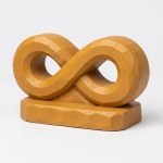 Wood Carved-Like Infinity Figurine in Ochre Yellow Finish - 3D Printed in Canada (Ochre Yellow)