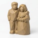 Wood Carved-Like Side by Side Figurine - Rustic Desk Decor for Collectors 3D Printed in Canada - 3D Printed in Canada (Classic Birch)