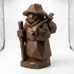 Wood Carved-Like Wanderer Figurine in Black Walnut Finish - 3D Printed in Canada (Black Walnut) — 3D Printed Wood Carved by 3DCentral