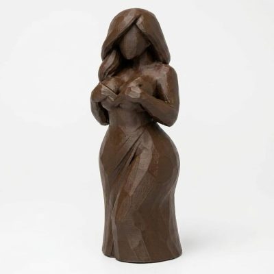 Wood-Carved-Like Accidentally Sexy Figurine in Black Walnut Finish - 3D Printed in Canada (Black Walnut)