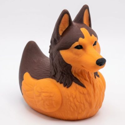 Siberian Husky Duck Collectible Figurine - Detailed Hybrid Animal Desk Decor and Unique Gift for Dog Lovers - 3D Printed in Canada