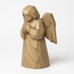 Wood Carved Angel of Remembrance Collectible Figurine - Elegant Desk Decor for Adults 3D Printed in Canada - 3D Printed in Canada (Classic Birch)
