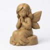 Figurine sculptée bois Fée tranquille