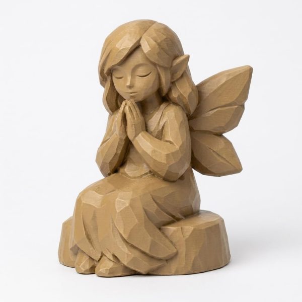 Quiet Fairy Wood Carved Figurine