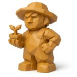 Wood Carved Growth Collectible Figurine in Ochre Yellow Finish - 3D Printed in Canada (Ochre Yellow)