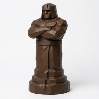 Wood Carved-Like Pillar of Strength Figurine in Black Walnut Finish - 3D Printed in Canada (Black Walnut)