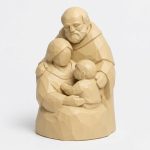 Wood Carved Generations Figurine in White Oak Finish - 3D Printed in Canada (White Oak)