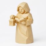 Wood Carved-Like Night Reader Figurine in White Oak Finish - 3D Printed in Canada (White Oak)