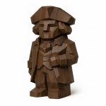 Wood Carved George Washington Collectible Figurine in Black Walnut Finish - 3D Printed in Canada (Black Walnut)