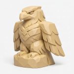 Wood Carved-Like Thunderbird Figurine - Unique Desk Decor for Adults - 3D Printed in Canada (White Oak)