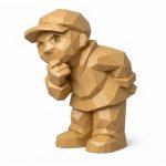 Wood Carved Curious Soul Collectible Figurine - Unique Desk Decor for Adults 3D Printed in Canada - 3D Printed in Canada (Classic Birch)