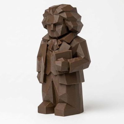 Wood Carved-Like Beethoven Figurine - Unique Desk Decor for Music Lovers - 3D Printed in Canada (Black Walnut)