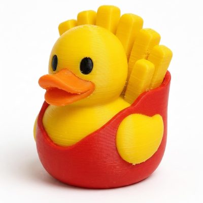 French Fries Duck Collectible Figurine - Unique Desk Decor for Adults – 3D Printed in Canada