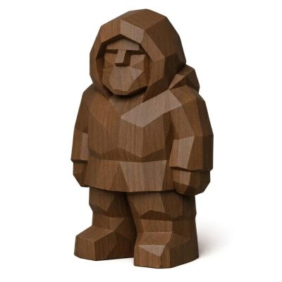 Wood Carved Great North Collectible Figurine in Black Walnut Finish - 3D Printed in Canada (Black Walnut)